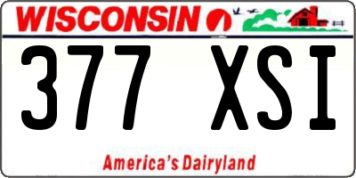 WI license plate 377XSI