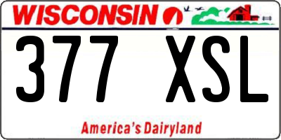 WI license plate 377XSL