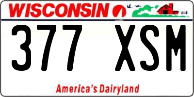 WI license plate 377XSM