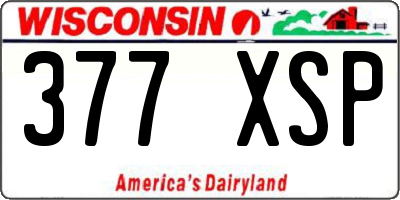 WI license plate 377XSP
