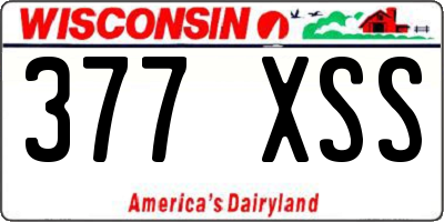 WI license plate 377XSS