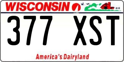 WI license plate 377XST