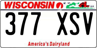 WI license plate 377XSV