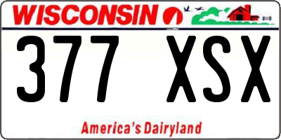 WI license plate 377XSX
