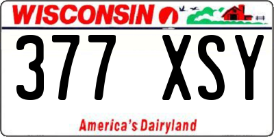 WI license plate 377XSY