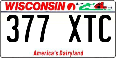 WI license plate 377XTC