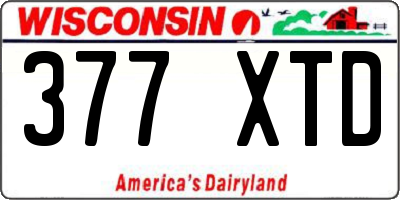 WI license plate 377XTD