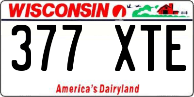 WI license plate 377XTE