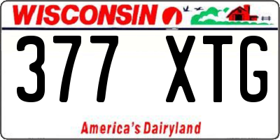 WI license plate 377XTG