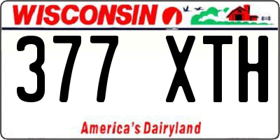 WI license plate 377XTH