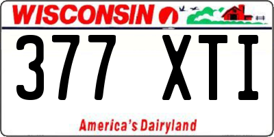 WI license plate 377XTI