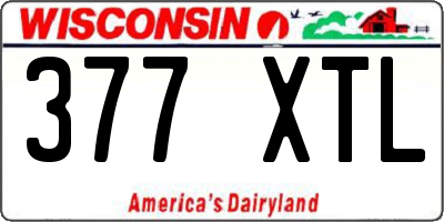 WI license plate 377XTL