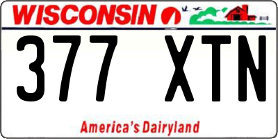 WI license plate 377XTN