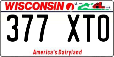 WI license plate 377XTO