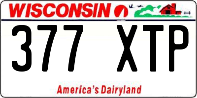 WI license plate 377XTP