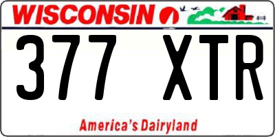 WI license plate 377XTR