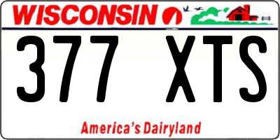 WI license plate 377XTS