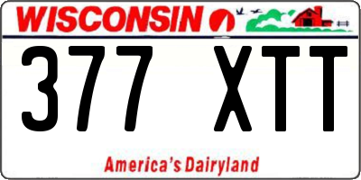 WI license plate 377XTT