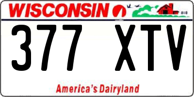 WI license plate 377XTV