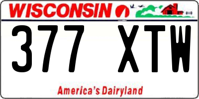 WI license plate 377XTW