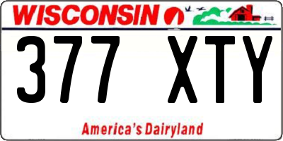 WI license plate 377XTY