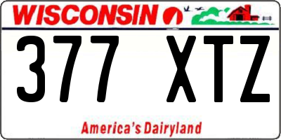 WI license plate 377XTZ