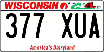 WI license plate 377XUA