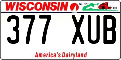 WI license plate 377XUB
