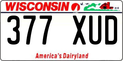 WI license plate 377XUD