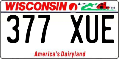WI license plate 377XUE