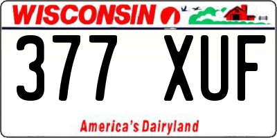 WI license plate 377XUF