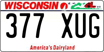 WI license plate 377XUG