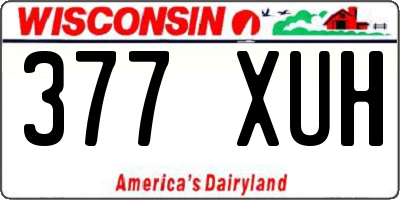 WI license plate 377XUH