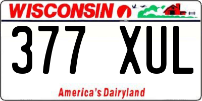 WI license plate 377XUL