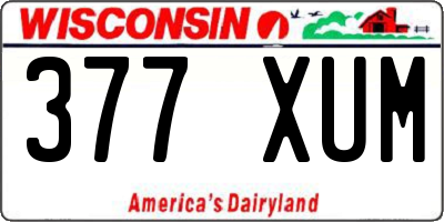 WI license plate 377XUM
