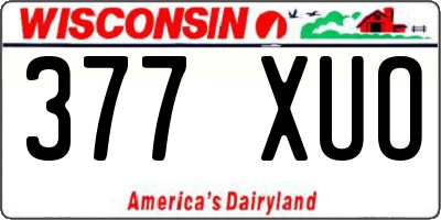 WI license plate 377XUO
