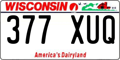 WI license plate 377XUQ