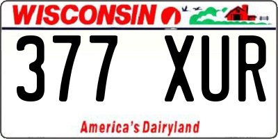 WI license plate 377XUR