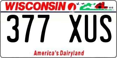 WI license plate 377XUS