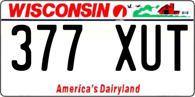 WI license plate 377XUT