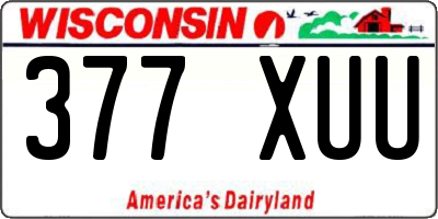 WI license plate 377XUU