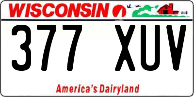 WI license plate 377XUV