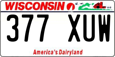 WI license plate 377XUW