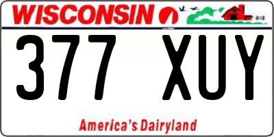 WI license plate 377XUY