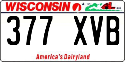 WI license plate 377XVB