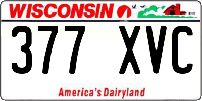 WI license plate 377XVC
