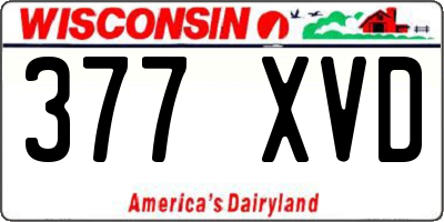 WI license plate 377XVD