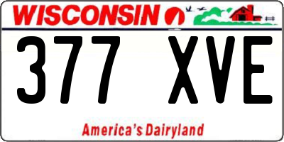 WI license plate 377XVE