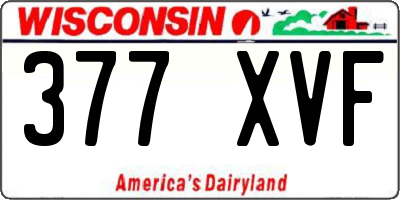 WI license plate 377XVF