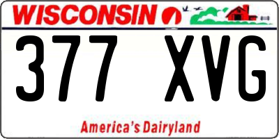 WI license plate 377XVG